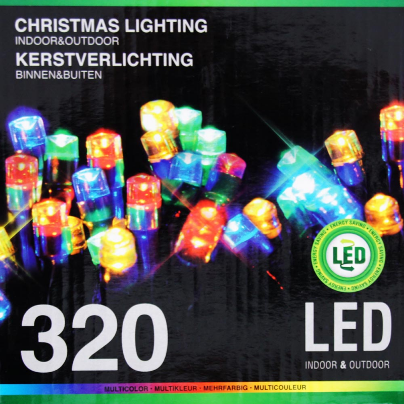 Sznur 320 LED multikolor 24m